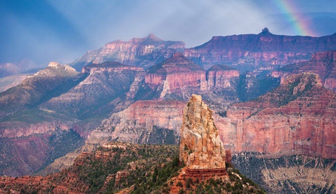 GC-PointImperial-Rainbow_Ordelheide_680 Rainbow at Point Imperial in the Grand Canyon. Photo by Grant Ordelheide