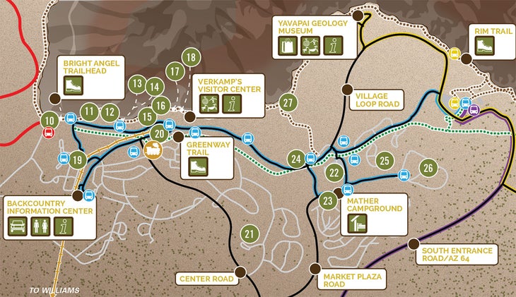 South Rim Grand Canyon Map Guide To Grand Canyon Village On The South Rim