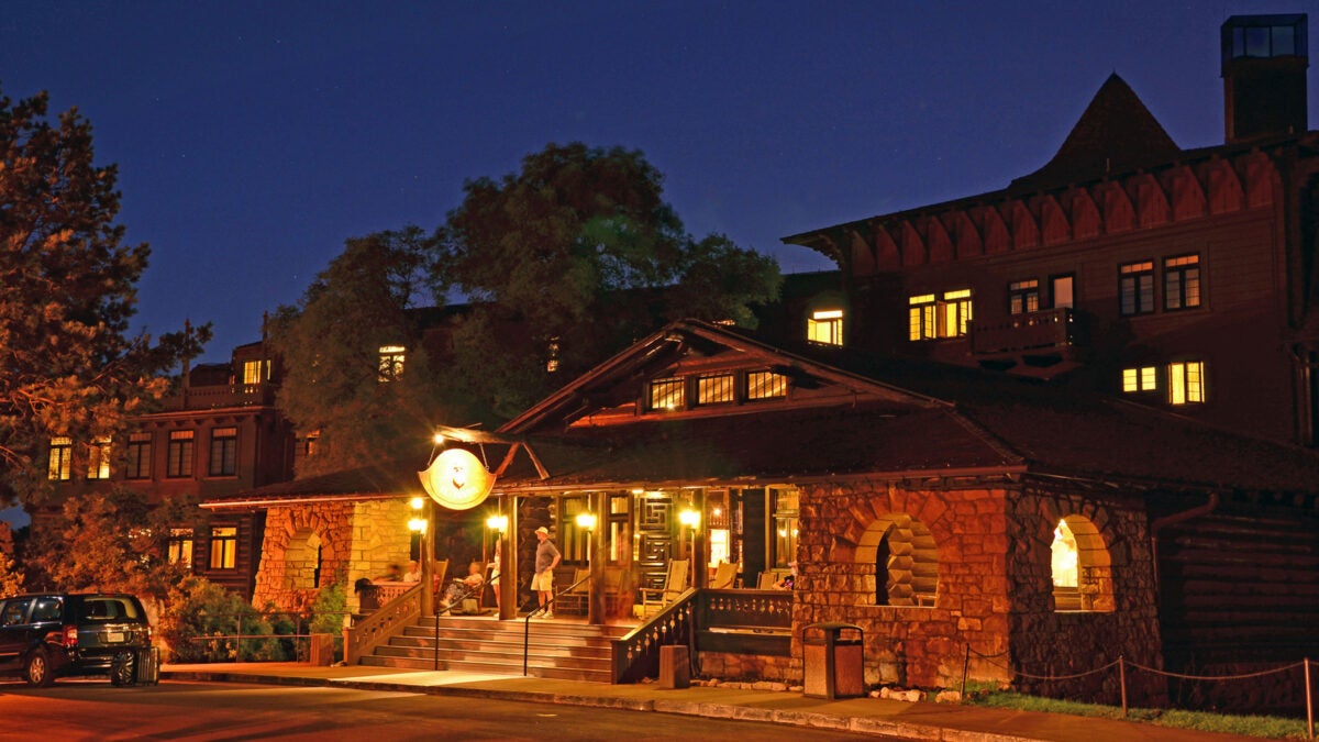 El Tovar Hotel at Grand Canyon - GC ElTovar Night NPSMichaelQuinn 2400 1200x675