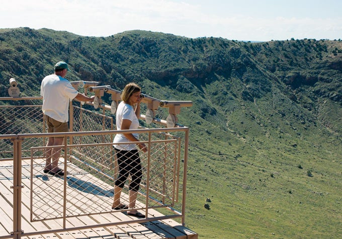 Meteor-Crater Observation deck outside of the Meteor Crater Visitor Center.