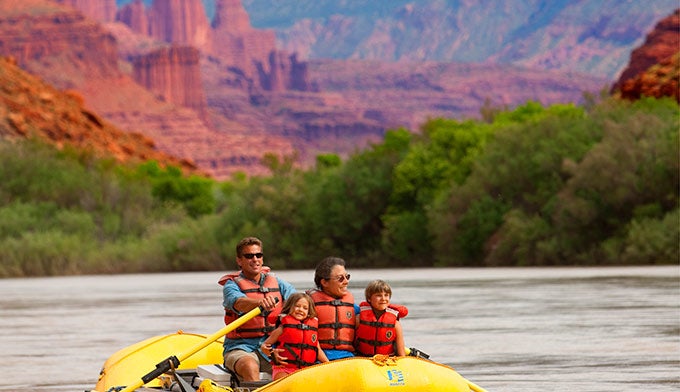 Moab-Colorado-River-rafting_courtesy_680 Rafting on the Colorado River near Moab, Utah.