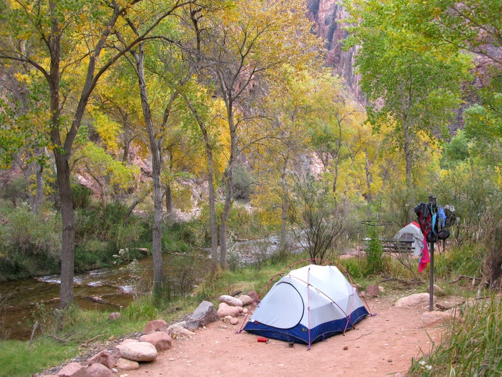 Bright Angel Campground in the Grand Canyon.