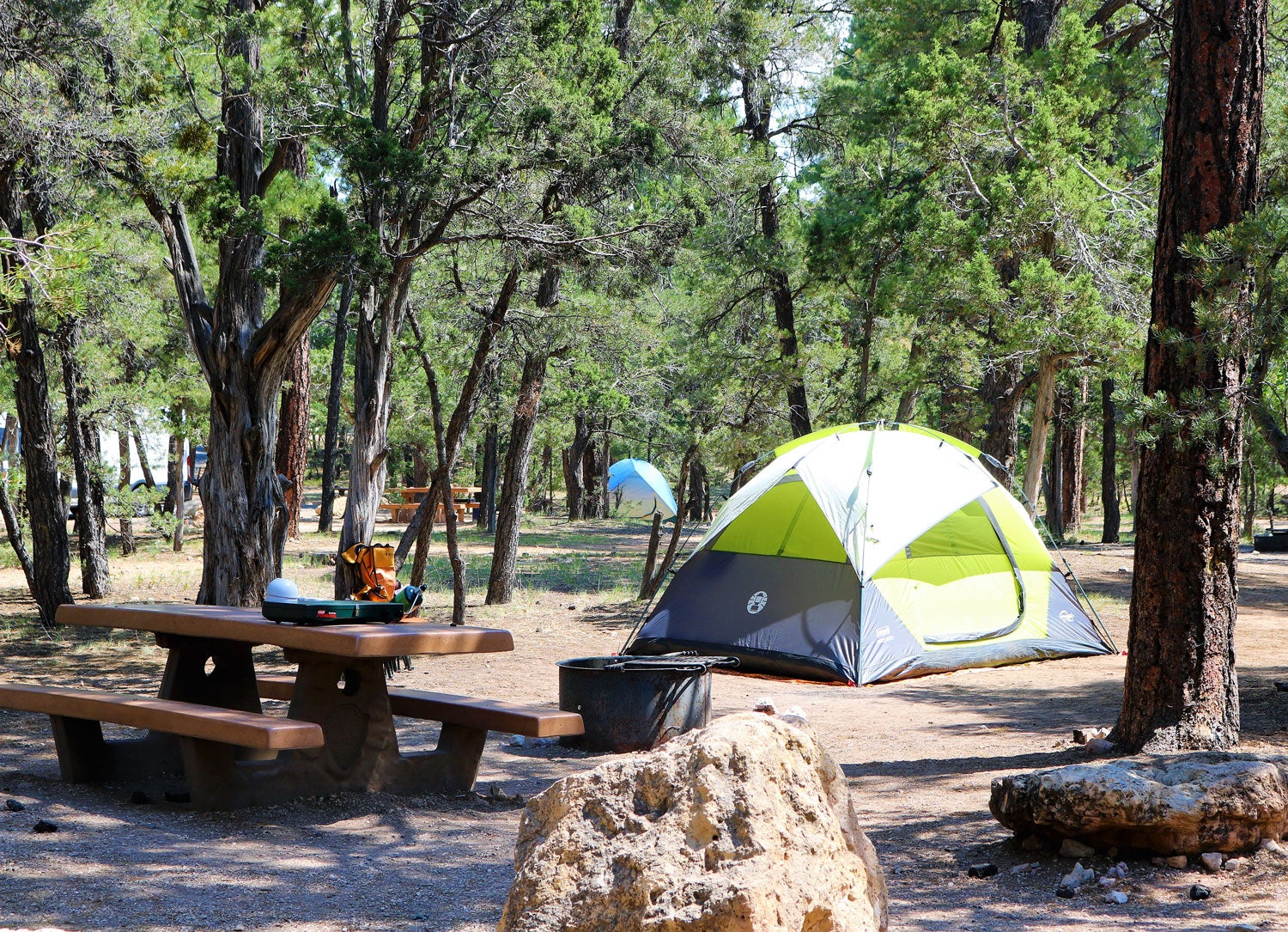 Mather Campground tent site at the South Rim of the Grand Canyon - Grand Canyon National Park Trips