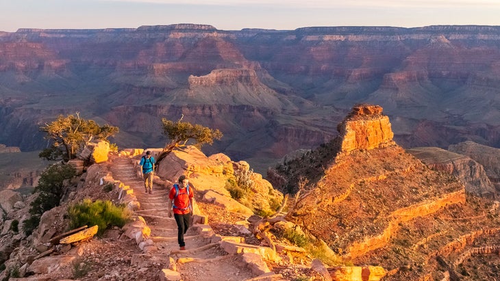 Hikers on the South Kaibab Trail in the Grand Canyon