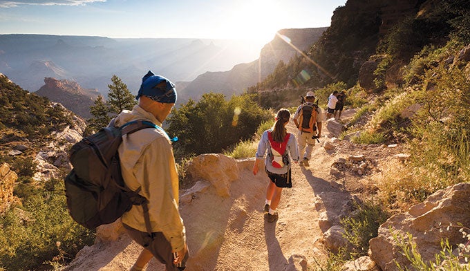 GC-Bright-Angel-Trail-Hikers_WhitRichardson_680 Hiking the Bright Angel Trail. Photo by Whit Richardson
