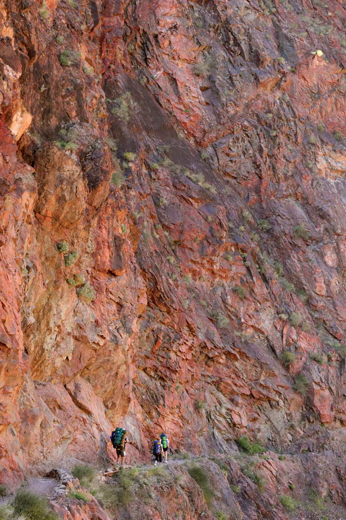 GC-Hiking-BrightAngelTrail_ToriPeglar_700v Tori Peglar's family hiking down the Bright Angel Trail into the Grand Canyon