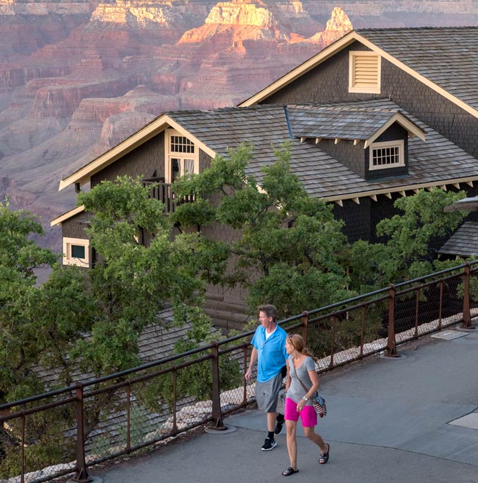 Walking past Kolb Studio on the South Rim of the Grand Canyon.