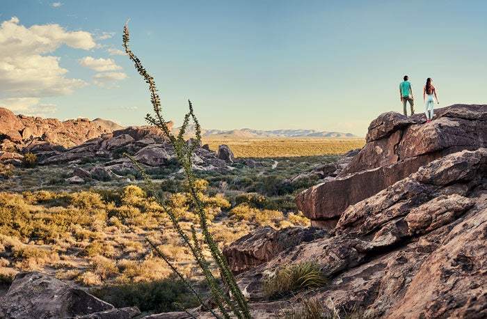 ElPaso-HuecoTanksSP-hikers-pano_courtesy_700 Hueco Tanks State Park and Historic Site near El Paso, Texas