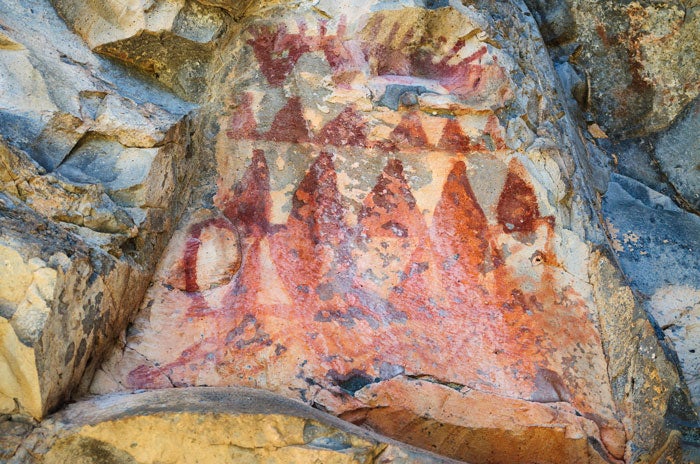 NM-GilaCliffDwellingsNM-rockart_DP_700 Ancient rock art in Gila Cliff Dwellings National Monument in New Mexico