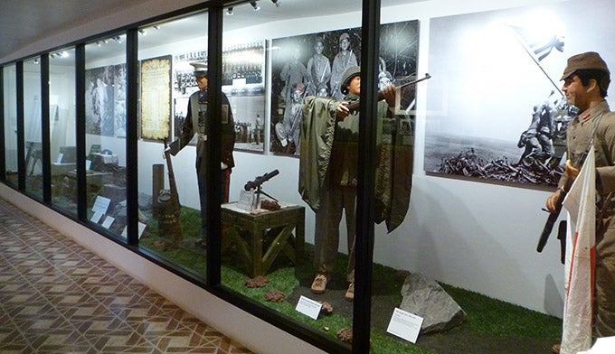 Navajo-Nation-Exhibit_DaveKrause_680 Exhibit of Navajo soldiers during WWII, Navajo Code Talker Museum, Tuba City, Arizona.