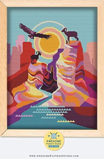 Amazon-GC-cross-stitch_350 Amazon.com - Grand Canyon Cross-stitch Embroidery Kit