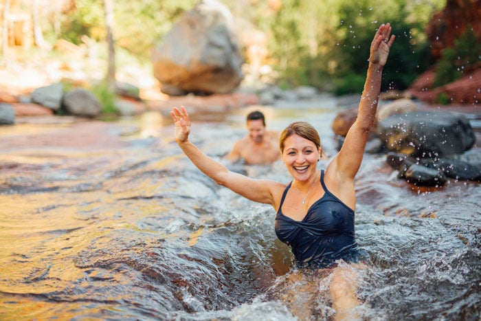 Sedona-SlideRockSP-swimmer_courtesy_700 Swimming at Slide Rock State Park near Sedona, Arizona