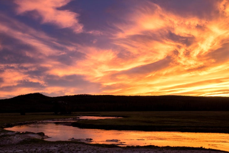YS-Sunset_KenHubbard_800 Sunset over geyser basin taken at a photo workshop in Yellowstone National Park