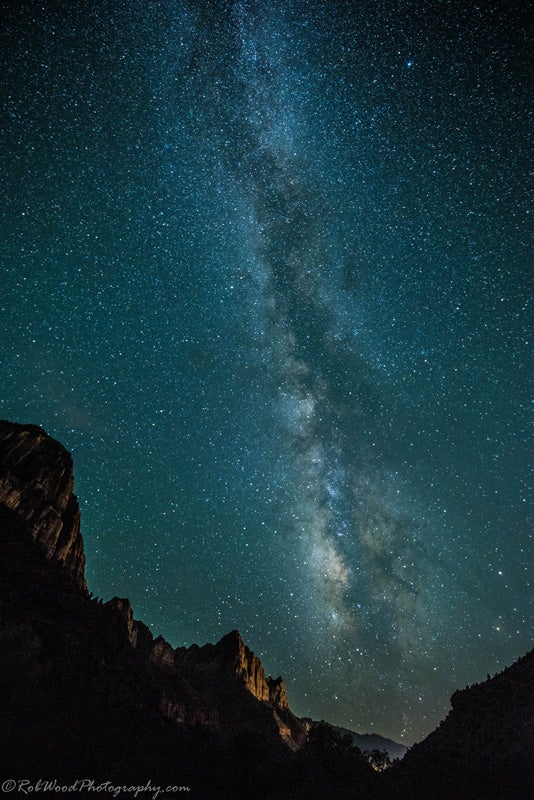 Zion-Watchman_Night-Skies-42_July2016_RobWoodPhotography_800 Milky Way over Zion National Park's Watchman