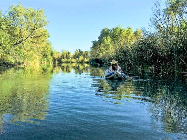 Kayaking the Verde River in Cottonwood, Ariz.