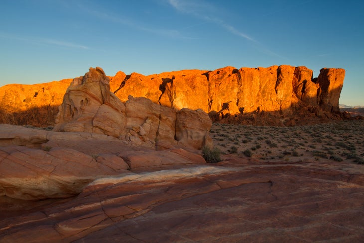 The Valley of Fire glows at sunset