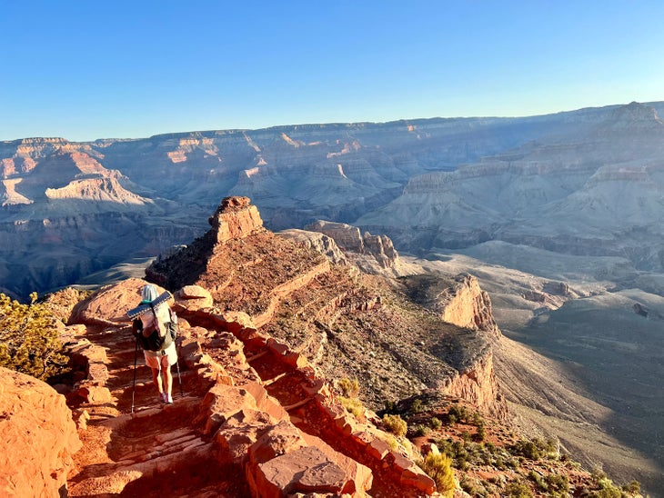 Hiking down the South Kaibab Trail in the Grand Canyon