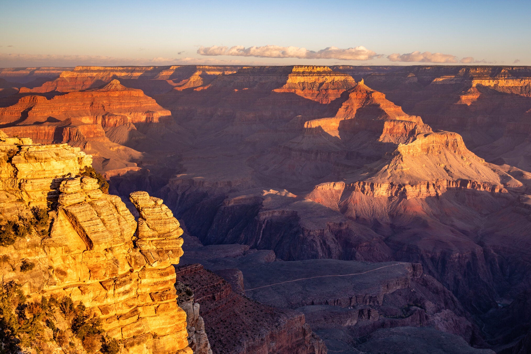 Sunset near Yavapai Point at the Grand Canyon's South Rim